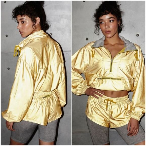 Free People Moonlight Reflective Jacket Gold XS NWT - Picture 2 of 7